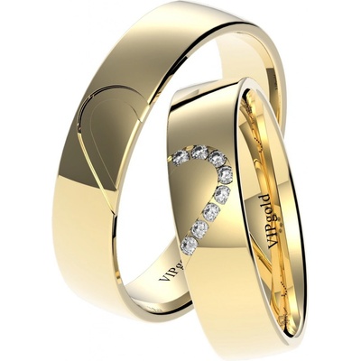 VIPgold Svadobné obrúčky 7433 žlté zlato