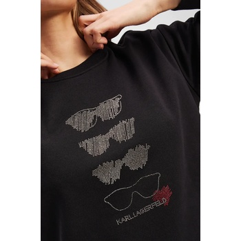 KARL LAGERFELD Памучен суичър Karl Lagerfeld в черно с апликация A2W20068 (A2W20068)