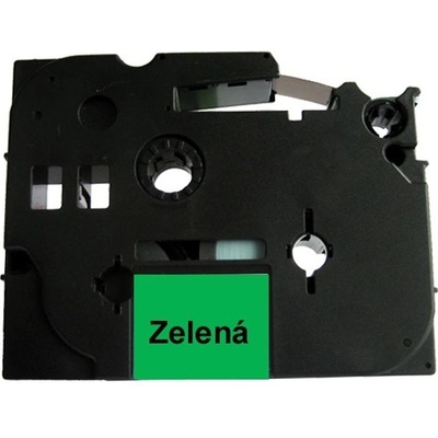 Můj-toner Páska Brother TZ-721 (TZE-721, TZ721, TZE721, PT, P-touch), 9mm, délka 8m, černá / zelená, laminovaná - kompatibilní