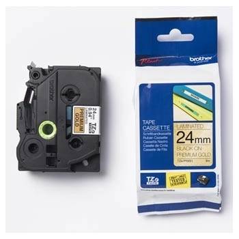 Brother TZ-PR851 / TZe-PR851, 24mm x 8m, черен печат / златна фон, оригинална лента (TZEPR851)