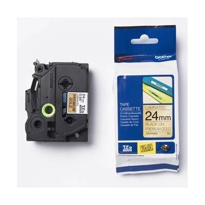 Brother TZ-PR851 / TZe-PR851, 24mm x 8m, черен печат / златна фон, оригинална лента (TZEPR851)