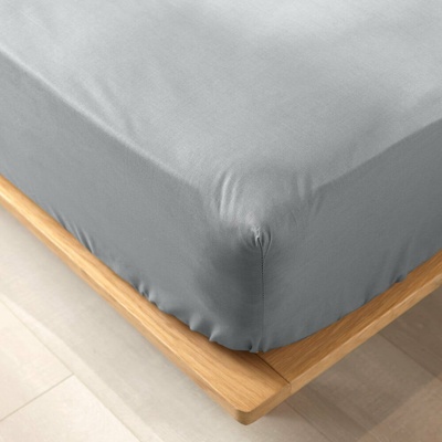 douceur d'intérieur Sivá napínacia plachta z Bio bavlny Biolina 160x200