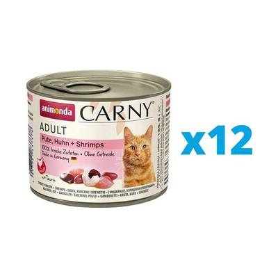 ANIMONDA Carny Adult morčacie, kuracie s krevetami 12 x 200 g
