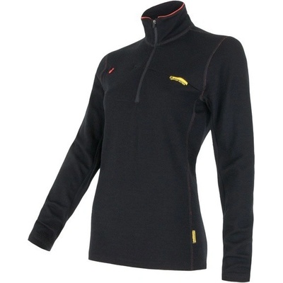 Sensor MERINO UPPER dámská mikina krátký zip černá