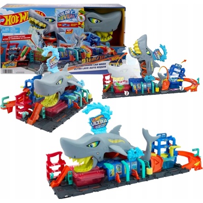 Hot Wheels City color reveal autoumývačka so žralokom HTN82