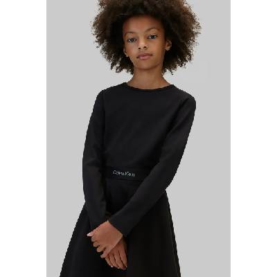Calvin Klein Jeans разкроена рокля с вискоза (LVCKTJF14G.128.170.9BY2)