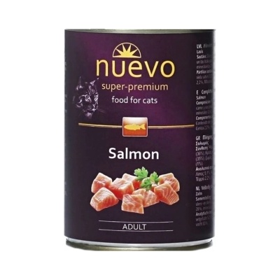 nuevo Cat Salmon -Консервирана храна с месо от сьомга за израснали котки, 400 гр