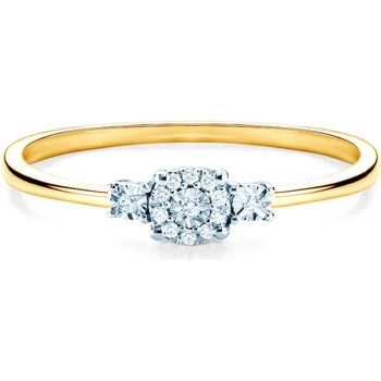 Image 1 of SAVICKI Годежен пръстен с три камъка: двуцветно злато. диамант