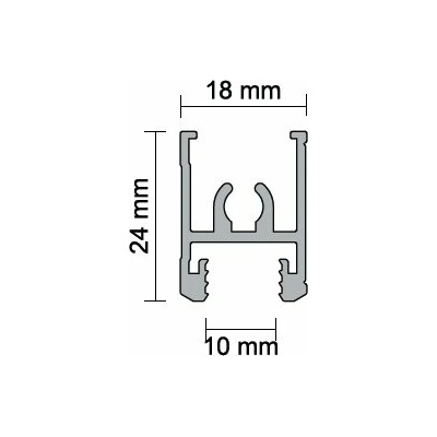 Aluprofil Lišta horní 10 Bronz, 1,7 m