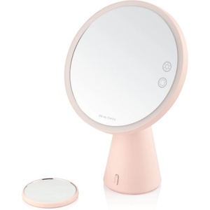 Beautifly Светещо козметично огледало Smart Moon LED Cosmetic, 10x увеличение, Топла/неутрална/студена светлина, Регулируема яркост, Bluetooth високоговорител, Розов (Smart Moon LED Cosmetic)
