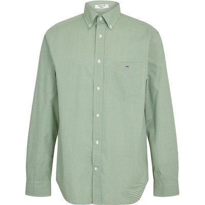 Gant Риза с дълъг ръкав Gant Mens Gingham Long Sleeve Patterned Shirt - Herb Green 354