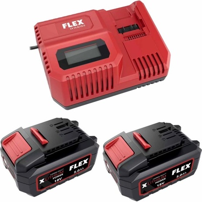 FLEX P-Set 55 R - Комплект 2x 18V акумулатор 5, 0 Ah + бързозарядно 12/18V (4545)