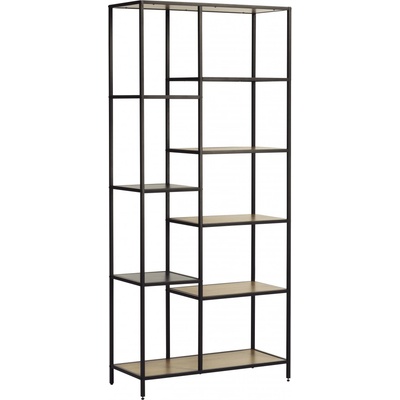 Unique Furniture Kovová knihovna Altino 180 cm Dub černý Wild