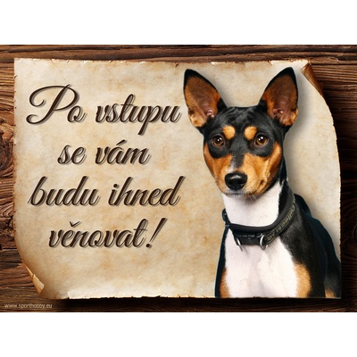 Sport hobby Cedulka Basenji III Po vstupu CP982 15 x 11 cm