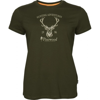 Dámské myslivecké tričko Pinewood Red Deer Ladies zelená