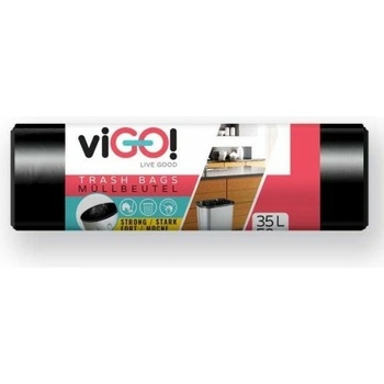 viGO! HDPE vrece Q021 35l 50ks 6μm 4ks čierna