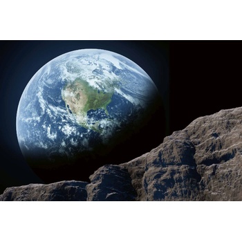 DIMEX ART s. r. o Флизелинов фототапет земя, видяна от луната 375 x 250 см