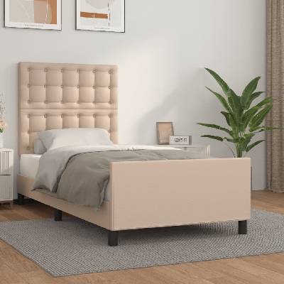 vidaXL 3125558 Rám postele s čelem umělá kůže / barva cappuccino