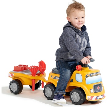 FALK Super Builder ride-on s otváracím sedadlom volant s klaksónom
