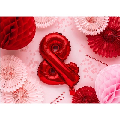 Party Deco FB11M-007 Fóliový balón červený písmeno 35 cm &