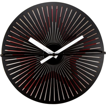 NeXtime Стенен часовник Motion Star 30 см черно-червен (3223/3128)