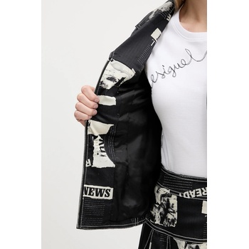 Desigual Сако Desigual NEWSPAPER BLAC в черно с едно копче с десен 25WWEW20 (25WWEW20)