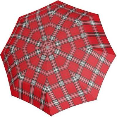 Knirps KNIRPS T.200 CHECK RED'N NAVY - elegantní dámský plně automatický deštník