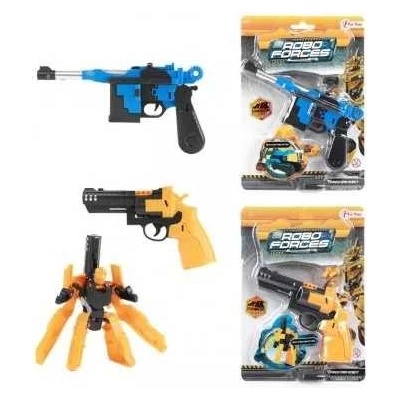 Teddies Transformer pistole robot plast 14-16cm 2 barvy na kartě