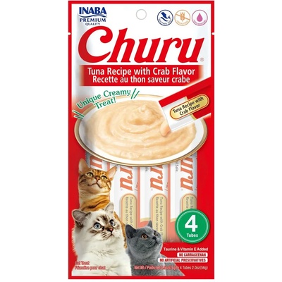 INABA Churu Пюре котешки Тунец с раци вкус 4 x 14 г