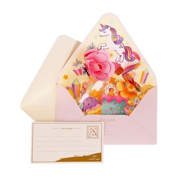 Луксозна 3d картичка - Букет Цветя (К86296-2)