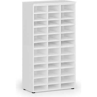 PRIMO Třídící regál WHITE, 800 x 420 x 1434 mm, 36 přihrádek, bílý