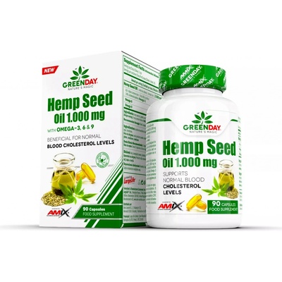 Amix GreenDay ProVEGAN Hemp Seed Oil 1000 mg 90 kapsúl