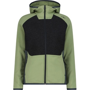 CMP Дамско поларено яке CMP Women's Jacket Fix Hood 36M1886 Wool jacket - Carbone Melange / Green Tea - размер 38 (EU) (105-7518-0213)