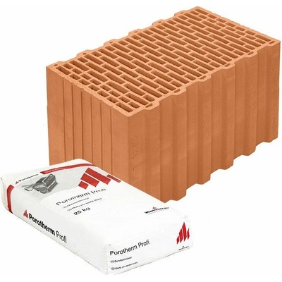 POROTHERM Brúsená tehla 38 Profi (P10) + malta