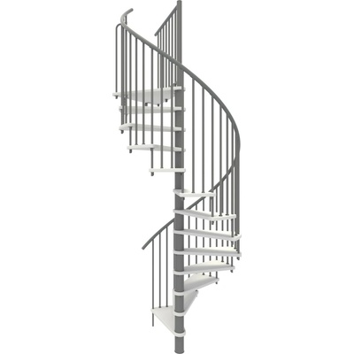 Minka STAIRS Kombinované točité schodiště Spiral Smart bílá/šedá pr. 140 cm