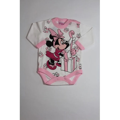 БЕЙБ ФЕШЪН ЕООД Боди с дълъг ръкав в бяло и розово, 62