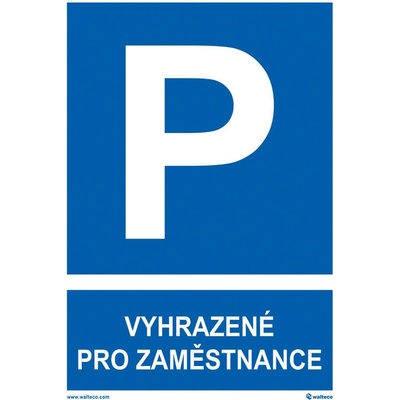 Walteco Vyhradené pre zamestnancov 210x297mm, formát A4, plastová tabuľka Množstvo: 1 ks , 20307