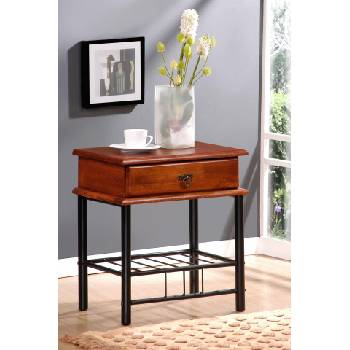 Нощно шкафче Pisa тъмен орех и черно