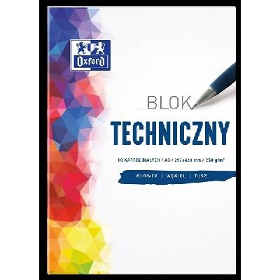 Oxford Školský technický blok A3 10 bielych listov 250 g pre žiaka