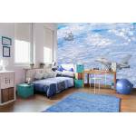 DIMEX ART Самозалепваща се флизелинова фототапета изтребител и хеликоптер 375 x 250 см
