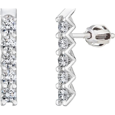 Tiami náušnice z bílého zlata s diamanty Pure Line 5 ZAPÍNÁNÍ NA ŠROUBEK EPL5WS2101