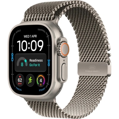 Apple Watch Ultra 4 49mm přírodní titan s přírodním titanovým milánským tahem M MJA94QC/A