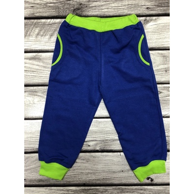 Textil EBi Tepláky s kapsami zelený lem