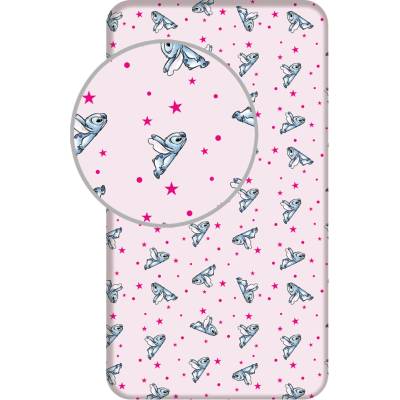Jerry Fabrics bavlna napínacie prestieradlo Lilo and Stitch "Pink Stars" 90x200x25