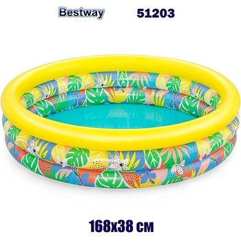 Bestway Басейн детски надуваем 168x38 см, Bestway 51203 Floral Paradise (51203)