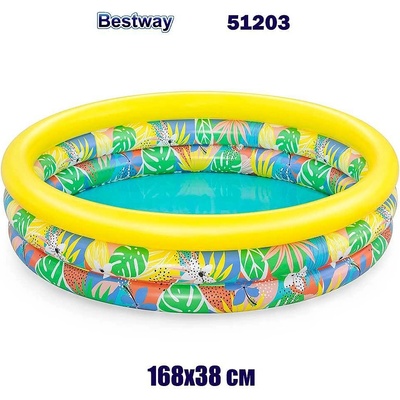 Bestway Басейн детски надуваем 168x38 см, Bestway 51203 Floral Paradise (51203)