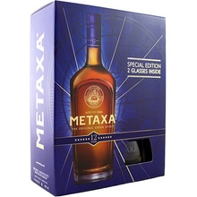 Metaxa Brandy 12* 40% 0,7 l (darčekové balenie 2 poháre)