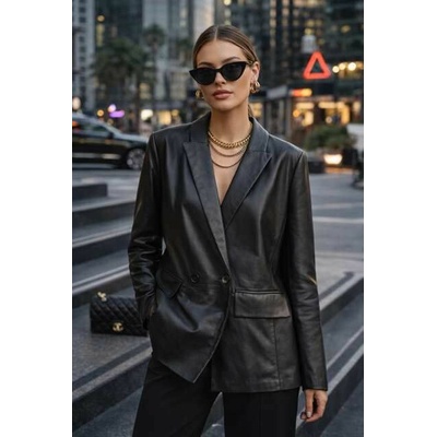 Guess Max Original Leather dámske kožené sako blazer black