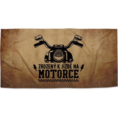 SABLIO Ručník - Zrozený k jízdě na motorce 50x100 cm
