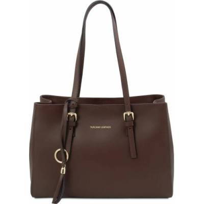 Tuscany Leather kožená shopper taška TL Bag Kávová